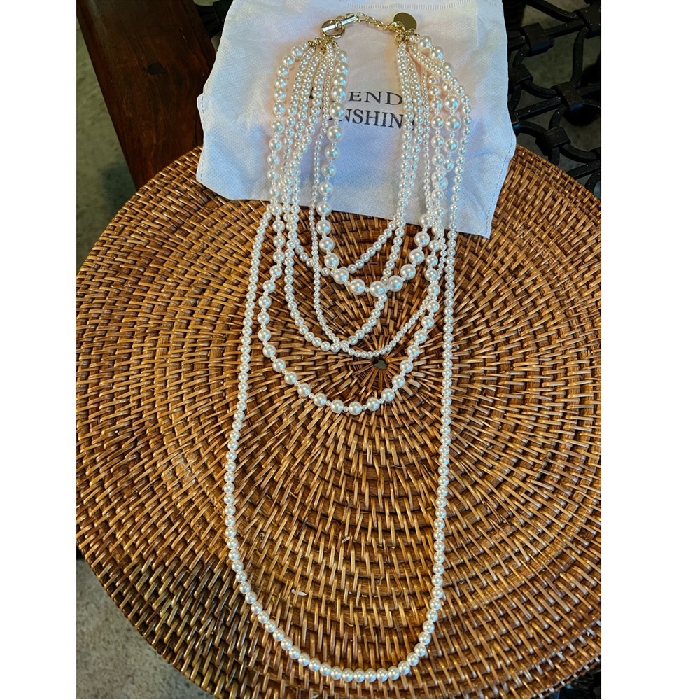 Costume Faux Pearl 5-strand Necklace